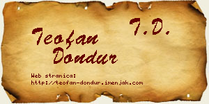 Teofan Dondur vizit kartica